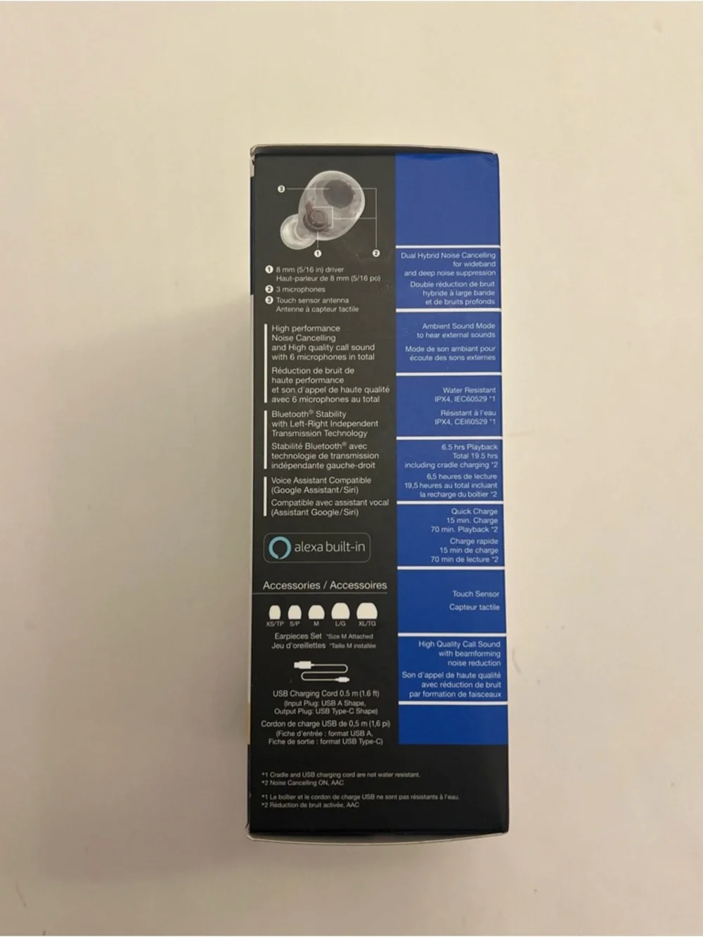 Panasonic RZ-S500W True Wireless Bluetooth Noise‎ Cancelling Earphones (White)